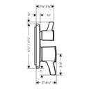 Hansgrohe 15865921 Pressure Balance Trim Classic Square With Diverter
