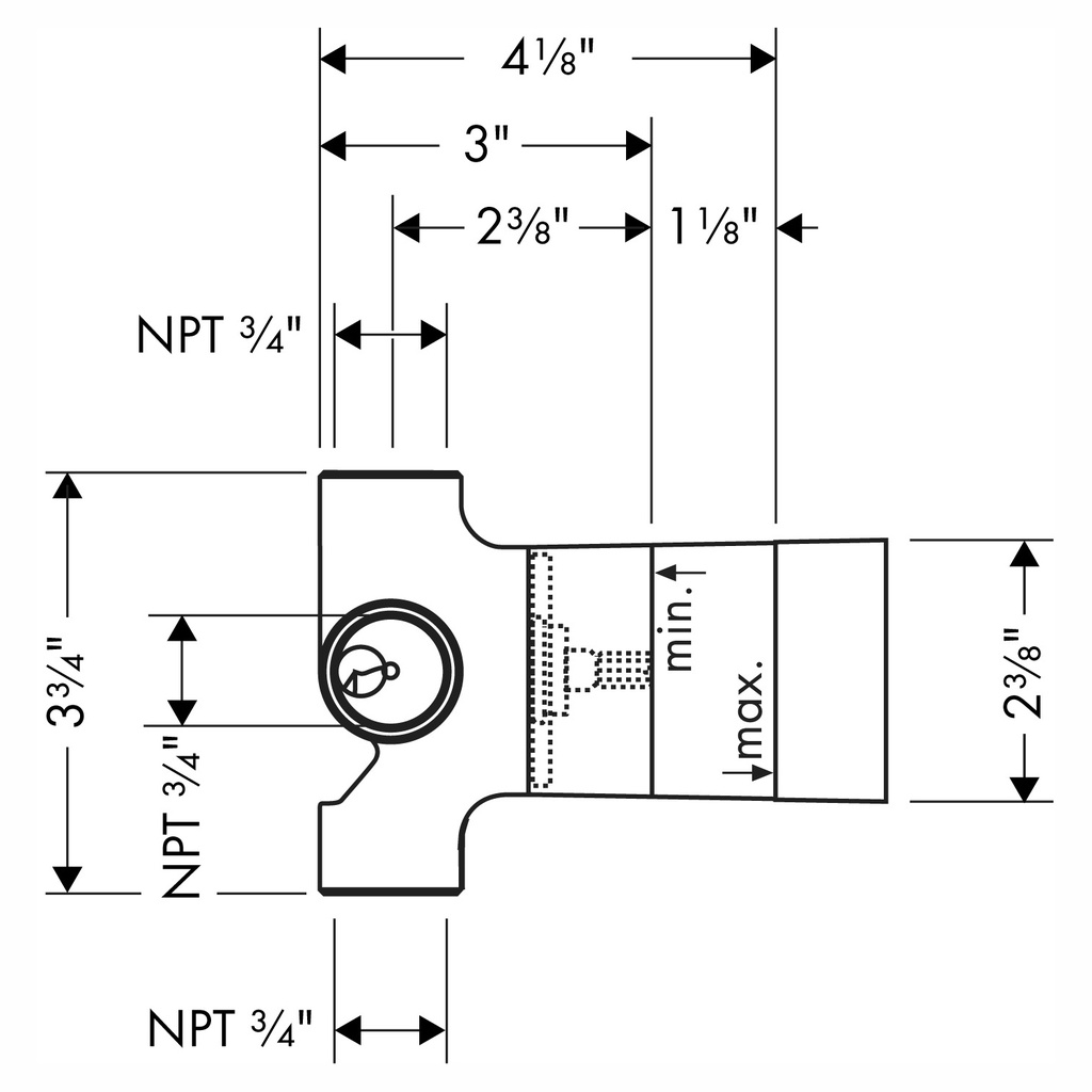 Hansgrohe 15984181 Rough Trio Diverter Valve