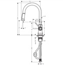 Hansgrohe 16581341 Higharc Kitchen Faucet 2-Spray Pull-Down 1.75 Gpm