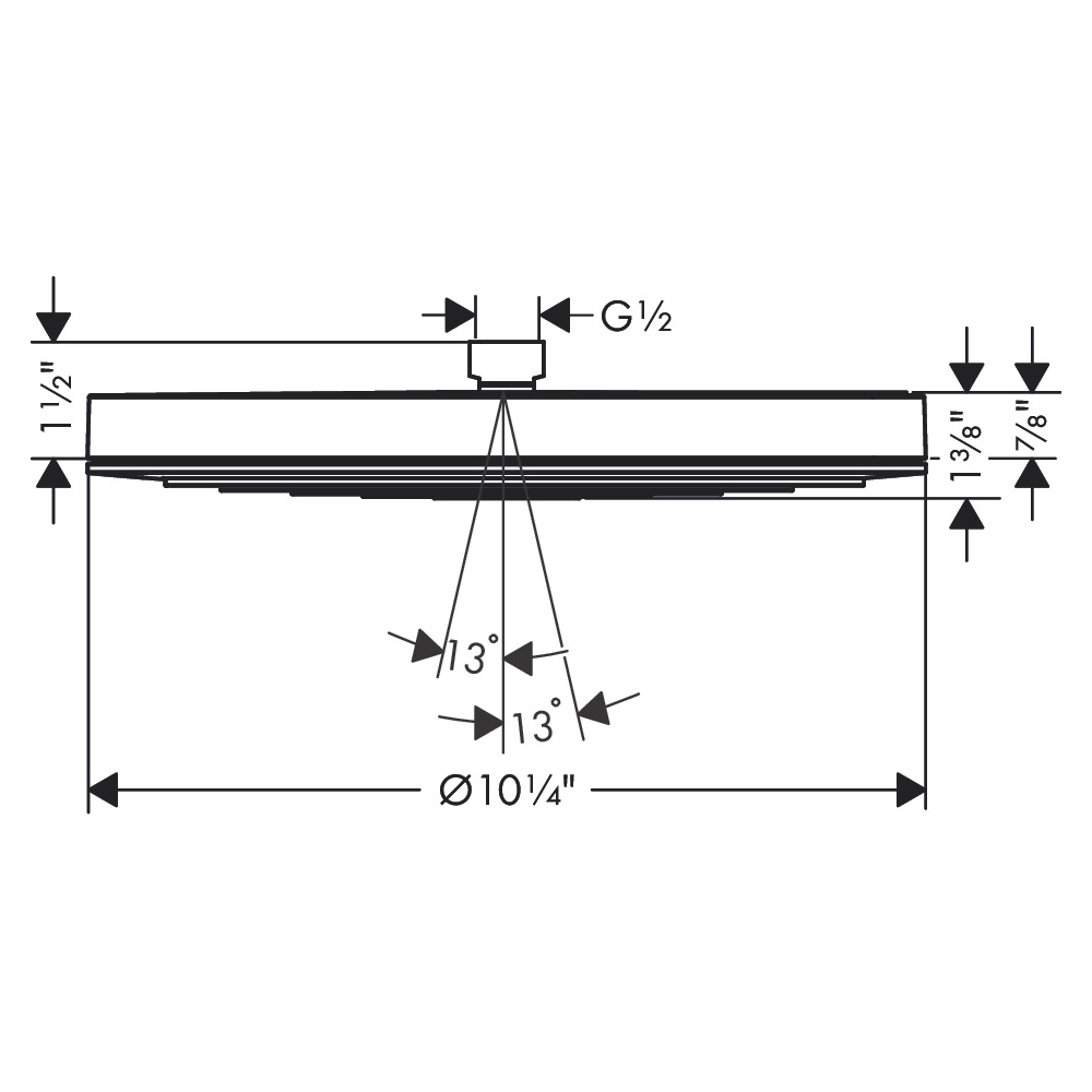 Hansgrohe 24142001 Showerhead 260 1-Jet 1.75 Gpm
