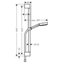 Hansgrohe 24162821 Wallbar Set 105 3-Jet 24" 1.75 Gpm