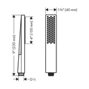 Hansgrohe 24322001 Baton Handshower 100 1-Jet 2.5 Gpm