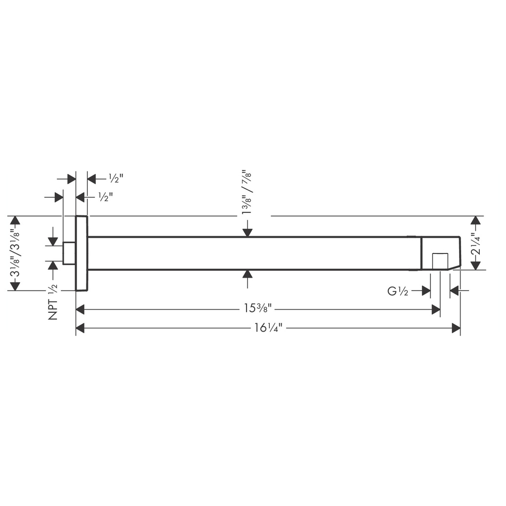 Hansgrohe 24337821 Showerarm E,15"