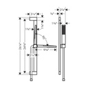 Hansgrohe 24370001 Wallbar Set 100 1-Jet 24" 2.5 Gpm