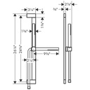 Hansgrohe 24373671 Wallbar Set 100 1-Jet 24" 1.75 Gpm