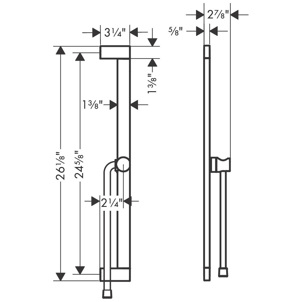 Hansgrohe 24404000 Wallbar 24"