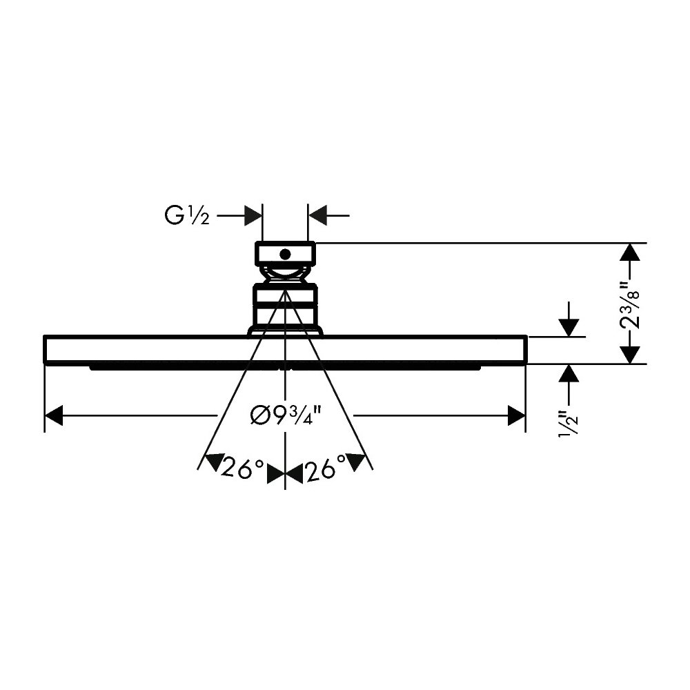 Hansgrohe 26071331 Showerhead 240 1-Jet 1.75 Gpm