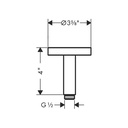 Hansgrohe 26432341 Extension Pipe For Ceiling Mount 4"