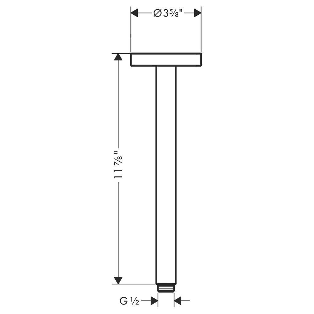 Hansgrohe 26433341 Extension Pipe For Ceiling Mount 12"