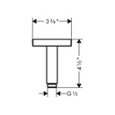 Hansgrohe 26437671 Extension Pipe For Ceiling Mount Square 4"