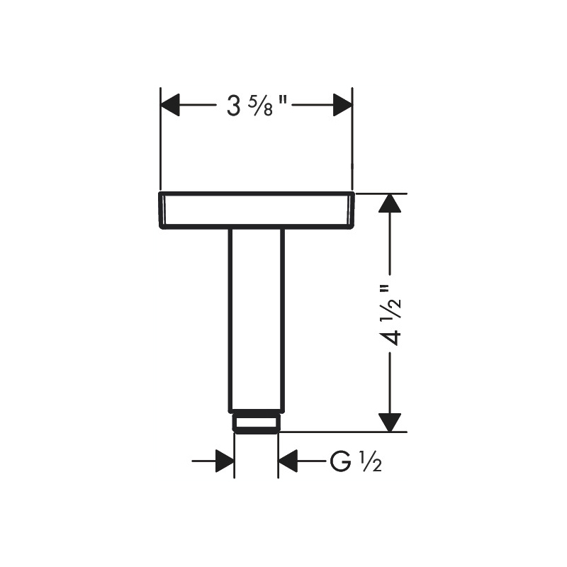 Hansgrohe 26437821 Extension Pipe For Ceiling Mount Square 4"