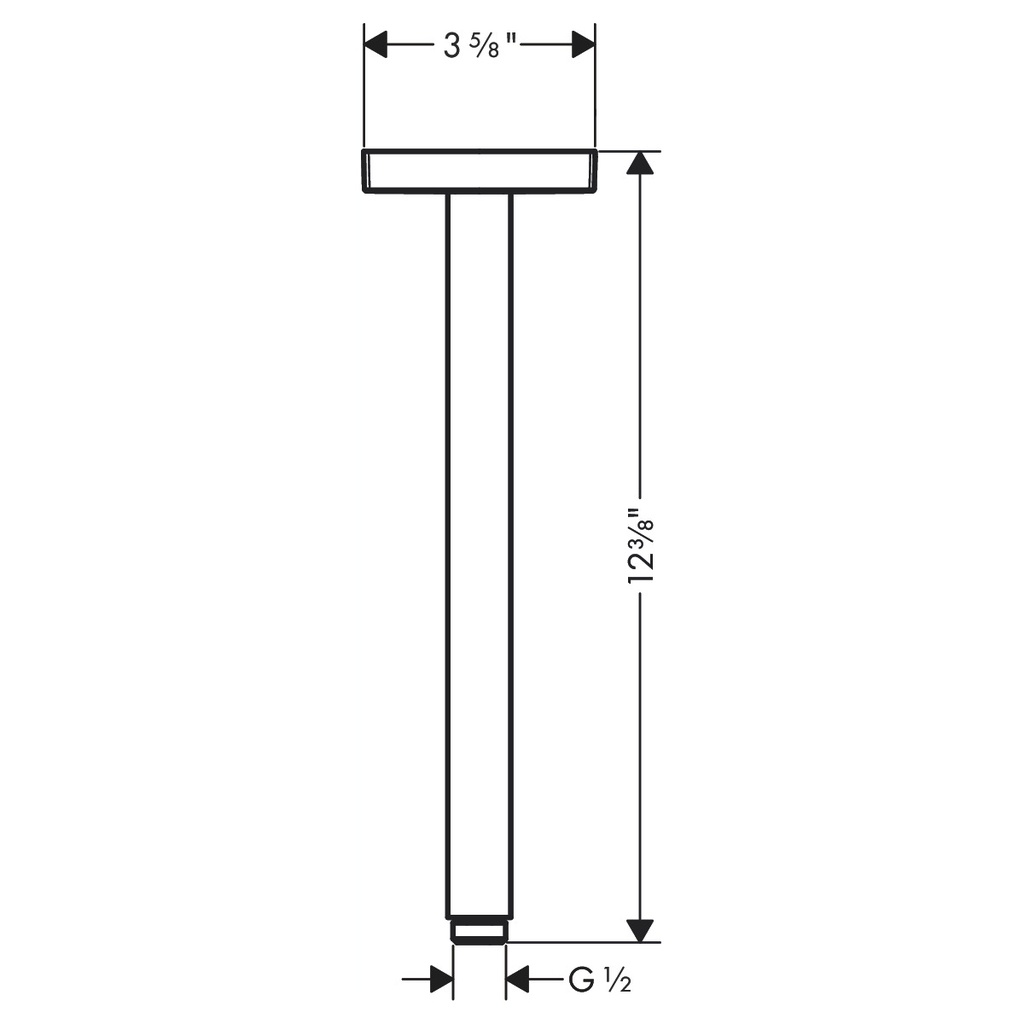 Hansgrohe 26438991 Extension Pipe For Ceiling Mount Square 12"