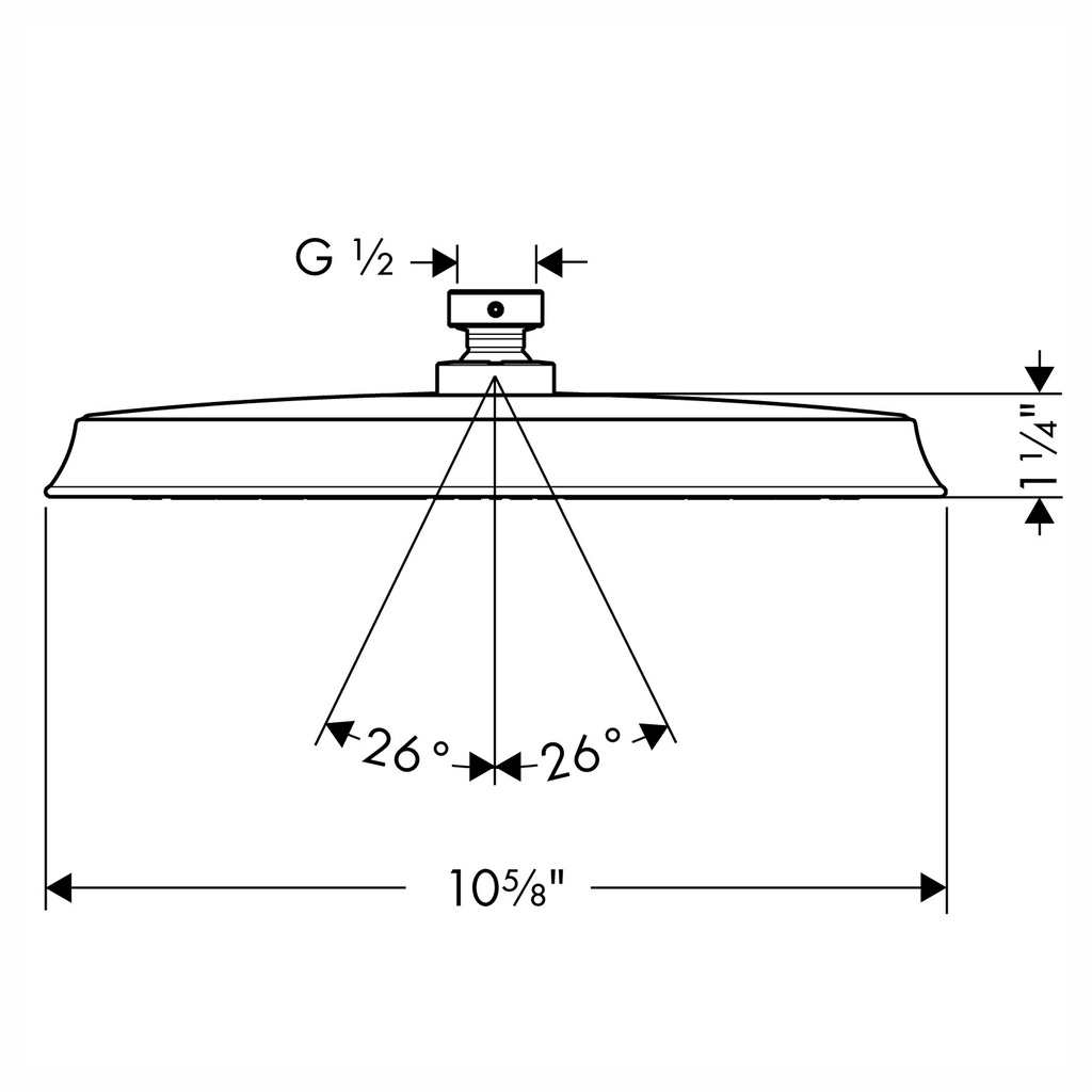 Hansgrohe 26920671 Showerhead 240 1-Jet Powderrain 1.75 Gpm