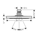Hansgrohe 26928141 Showerhead 180 1-Jet Powderrain 2.5 Gpm