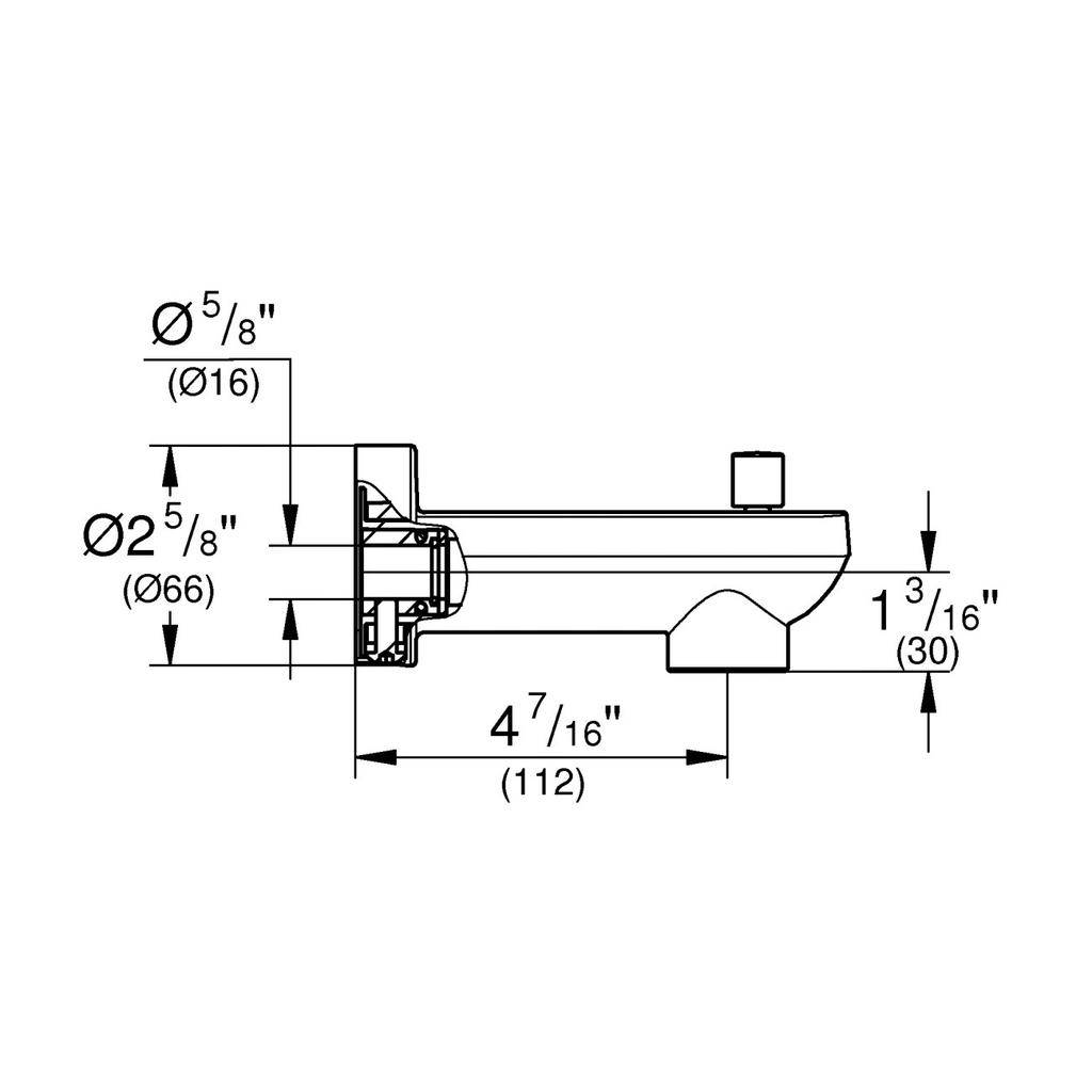 Grohe 13382EN1 Lineare Diverter Tub Spout Brushed Nickel 2