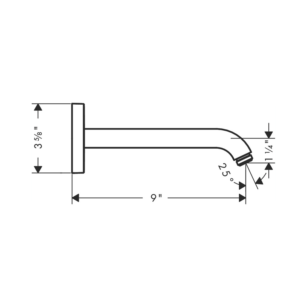 Hansgrohe 26968001 Showerarm Softcube 9"