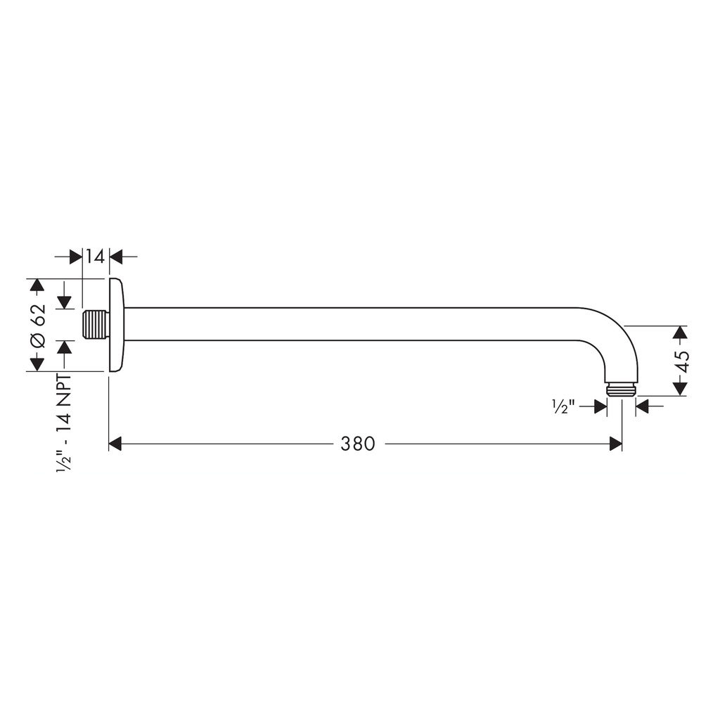 Hansgrohe 27413331 Showerarm 15"