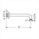 Hansgrohe 27422831 Showerarm 9 Polished Nickel