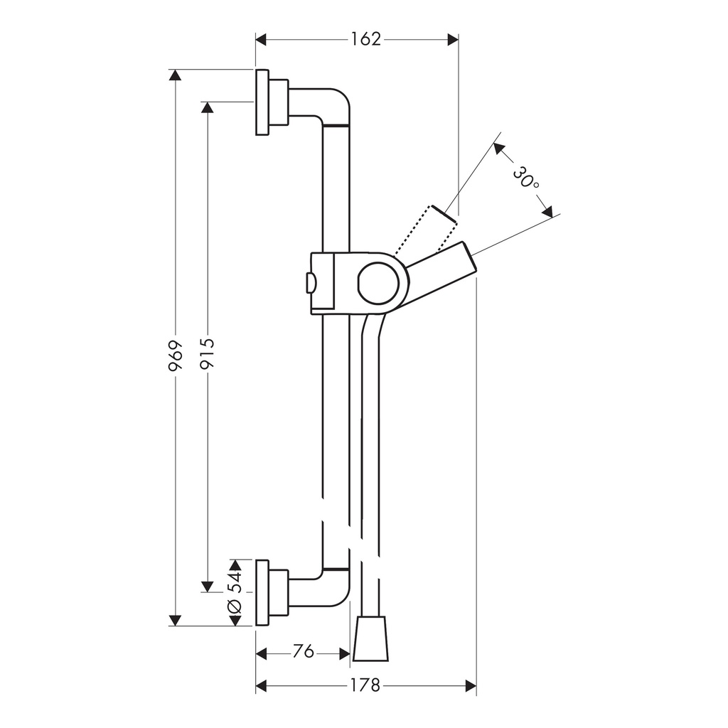Hansgrohe 27831340 Wallbar 36"
