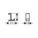 Hansgrohe 27914670 Towel Hook- Wide