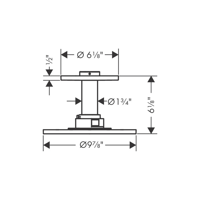 Hansgrohe 35297341 Showerhead 250 2-Jet Ceiling Connection 2.5 Gpm