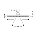 Hansgrohe 35371671 Showerhead Square 245/185 1-Jet 1.75 Gpm