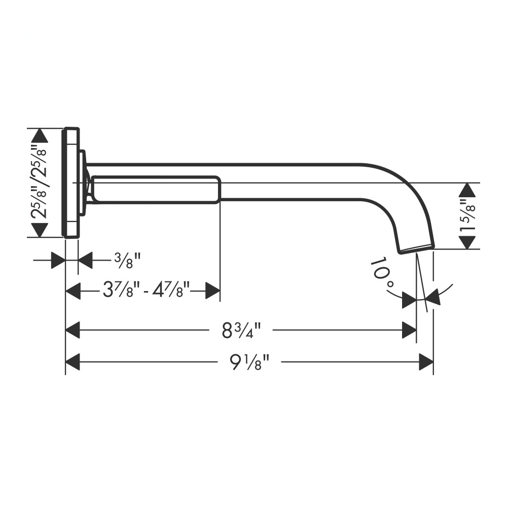 Hansgrohe 36106671 Wall-Mounted Single-Handle Faucet Trim 1.2 Gpm