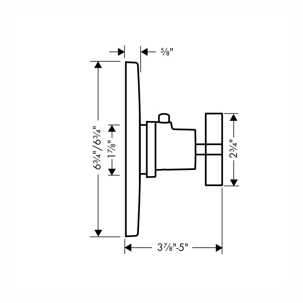 Hansgrohe 39716341 Thermostatic Trim With Cross Handle