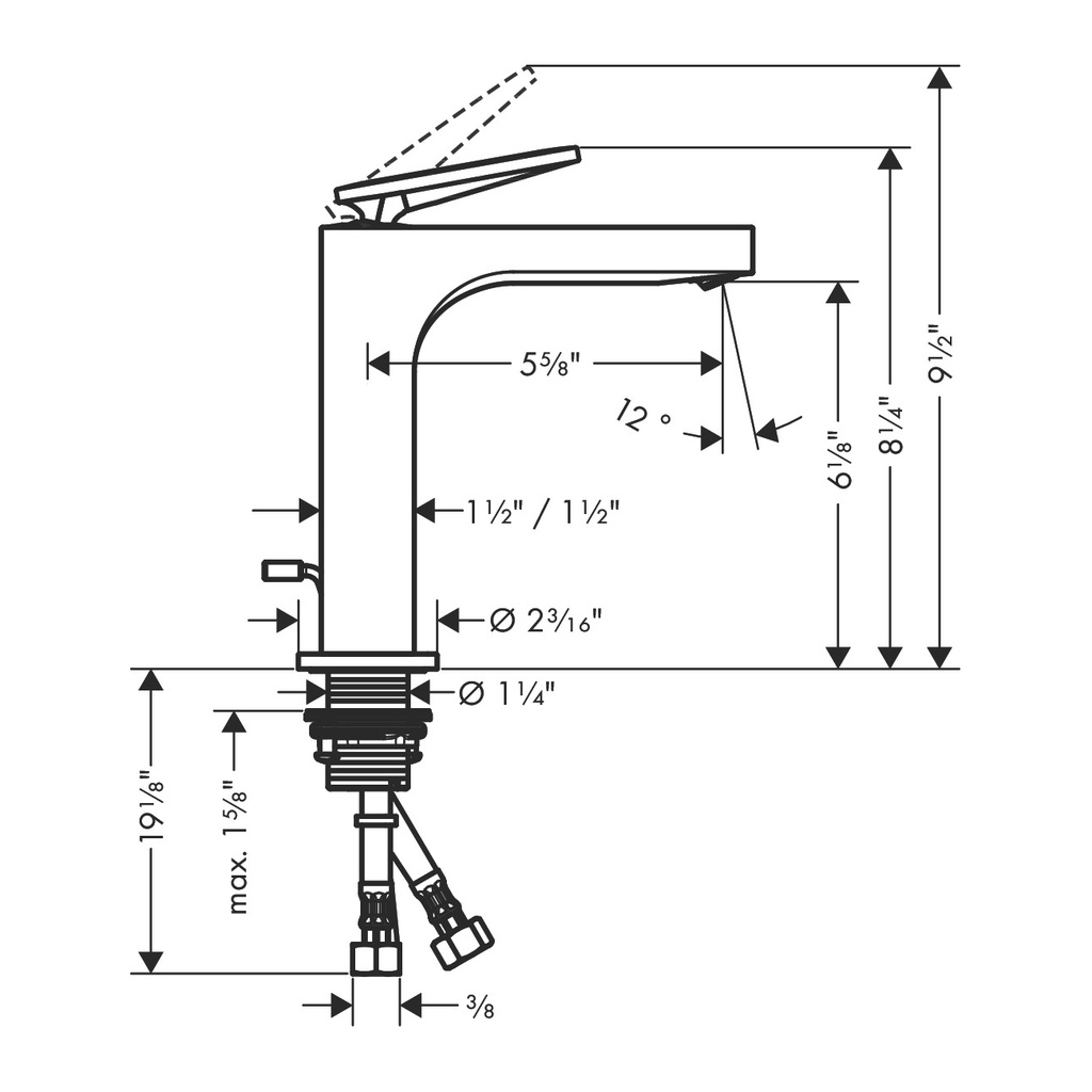 Hansgrohe 39023251 Single-Hole Faucet 160 With Pop-Up Drain 1.2 Gpm