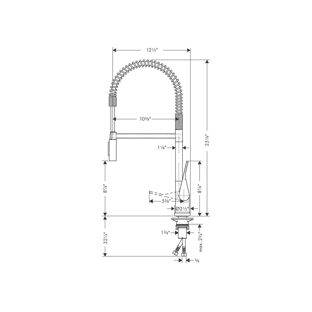 Hansgrohe 39840831 Semi-Pro Kitchen Faucet 2-Spray 1.75 Gpm