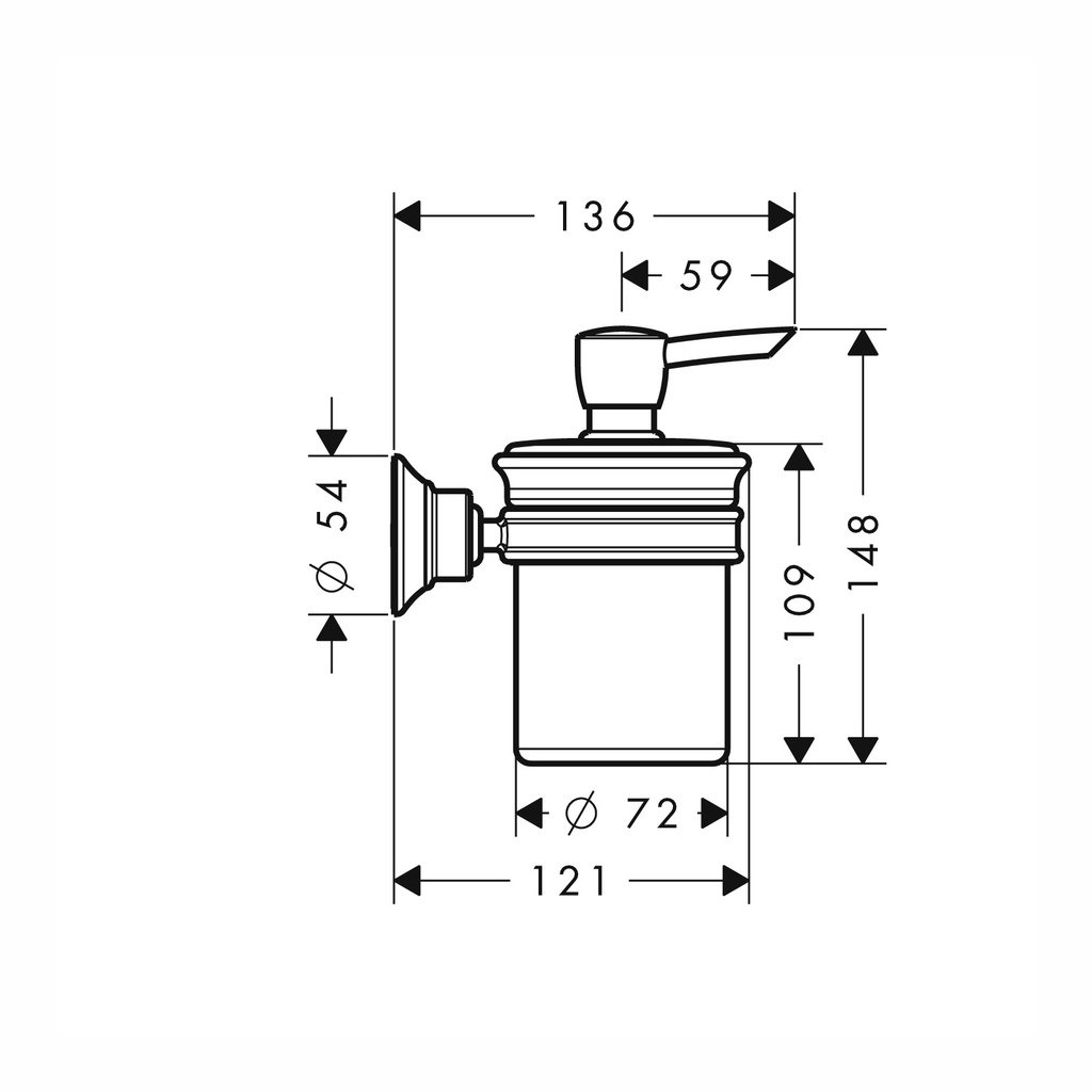 Hansgrohe 42019820 Axor Montreux Soap Dispenser