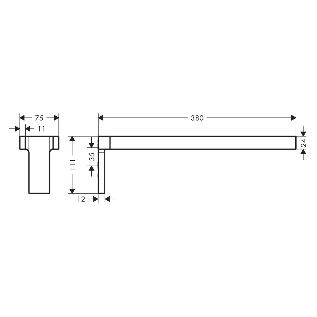 Hansgrohe 42622670 Rectangular Towel Holder Twin-Handle