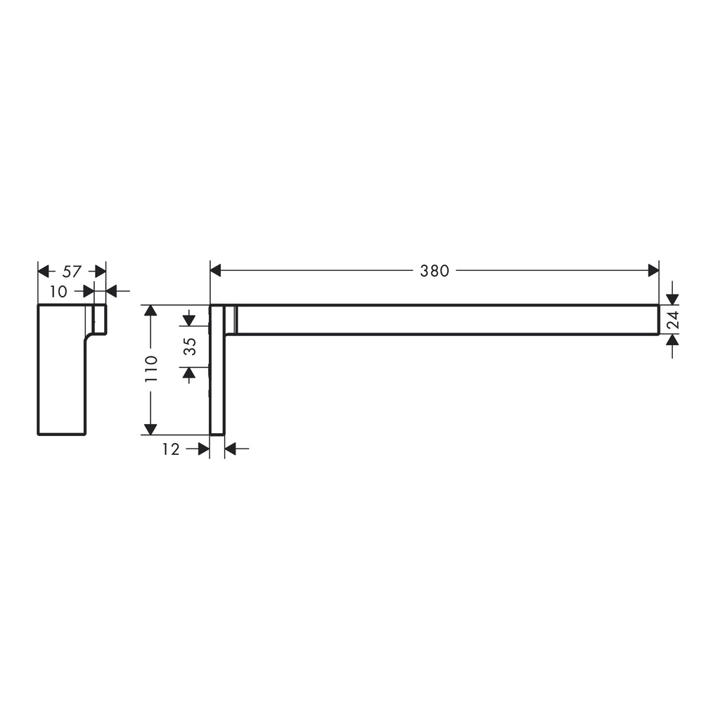 Hansgrohe 42626330 Universal Rectangular Towel Holder