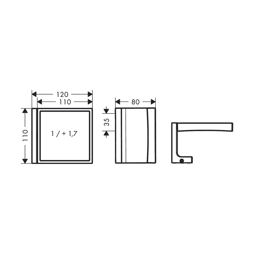 Hansgrohe 42649330 Universal Rectangular Shaving Mirror
