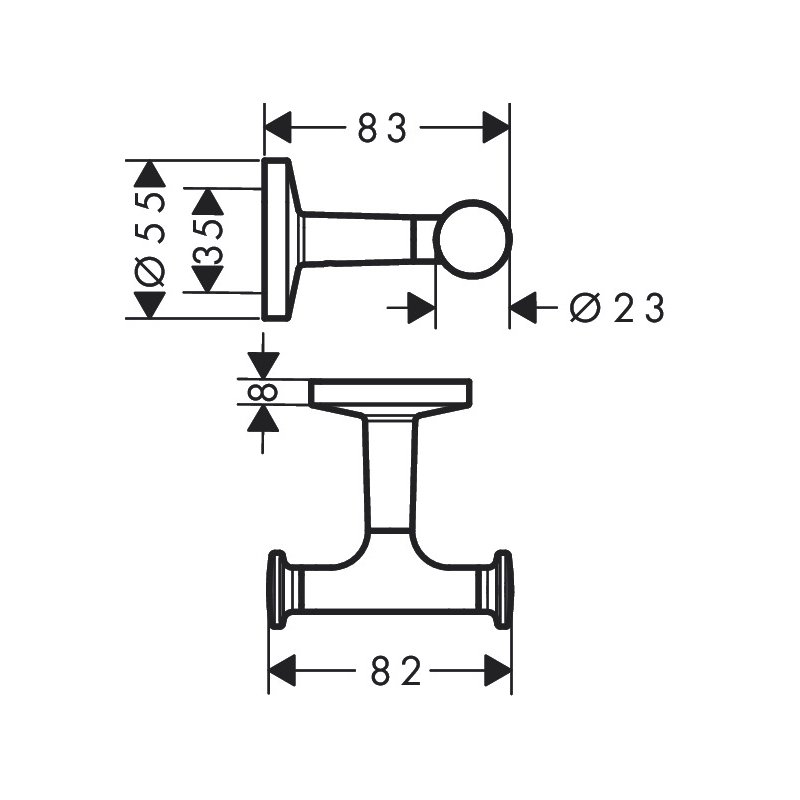 Hansgrohe 42812700 Circular Double Hook