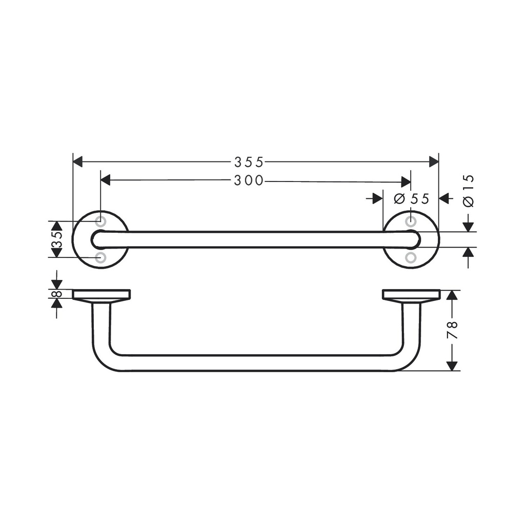 Hansgrohe 42813700 Circular Towel Bar 12"
