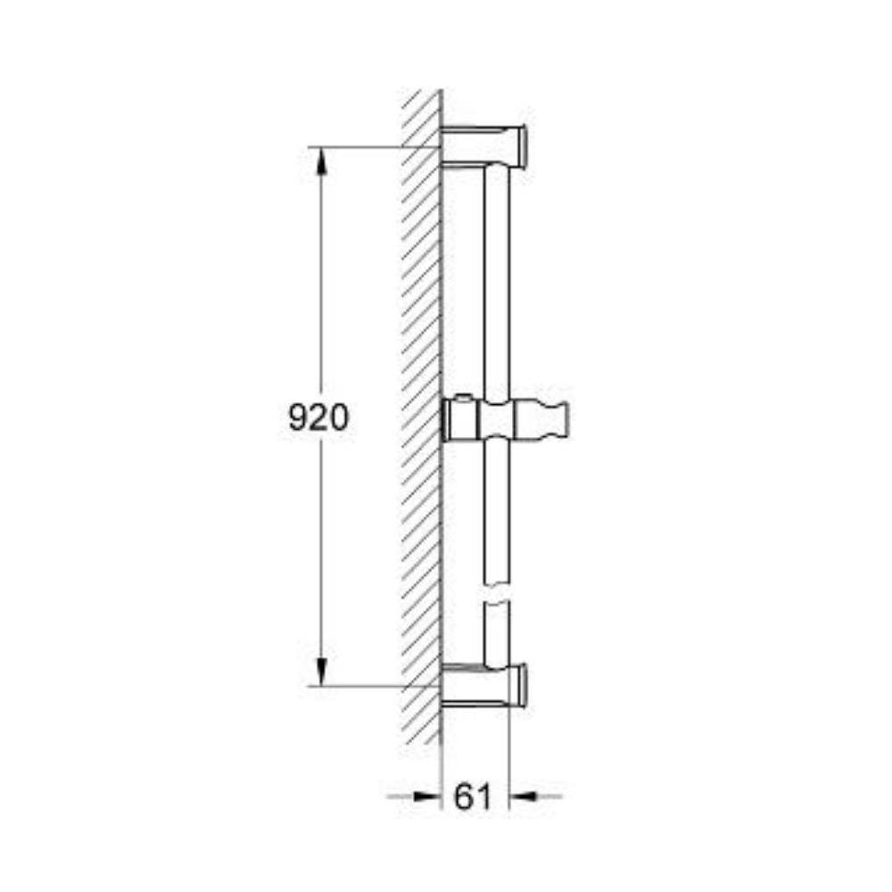 Grohe 27520000 36 Tempesta Rustic Shower Bar Chrome 2