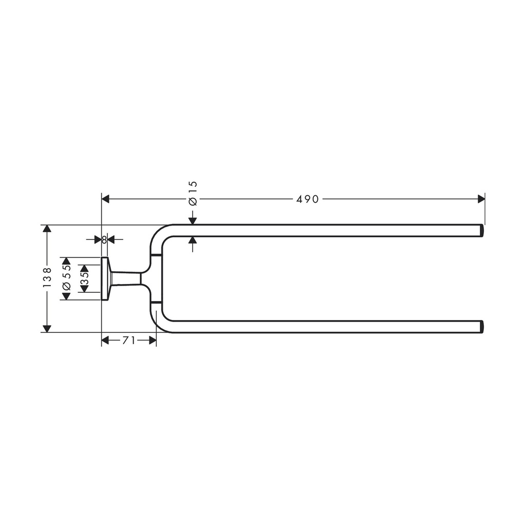 Hansgrohe 42822700 Circular Double Towel Bar 20"