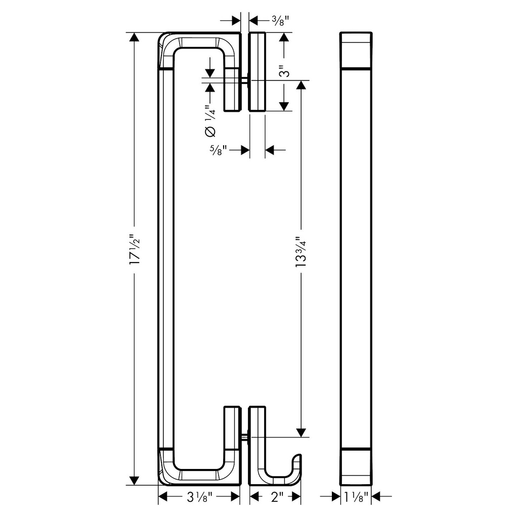 Hansgrohe 42837000 Softsquare Shower Door Handle