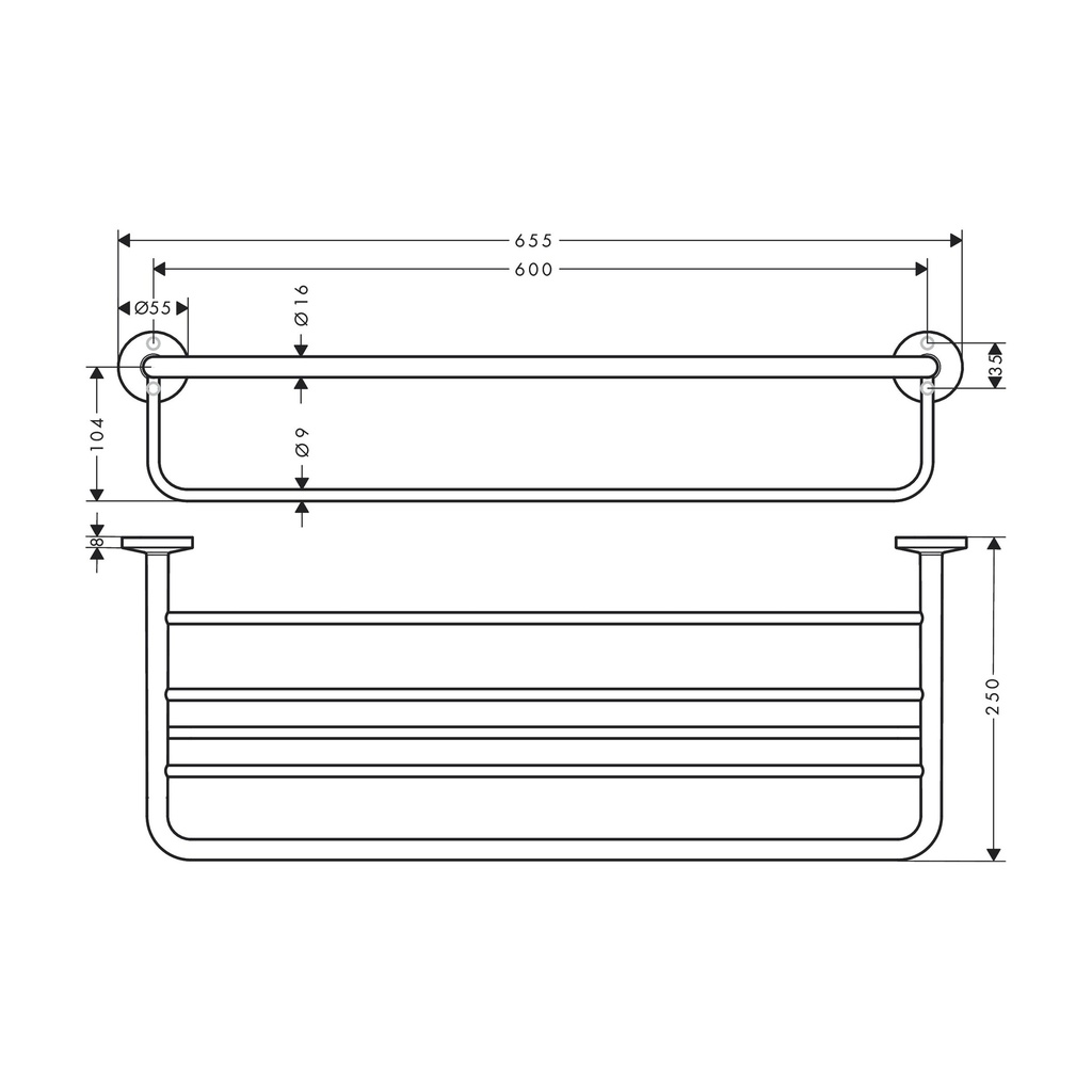 Hansgrohe 42843700 Circular Towel Rack 24"