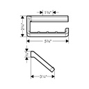 Hansgrohe 42846000 Softsquare Toilet Paper Holder Without Cover