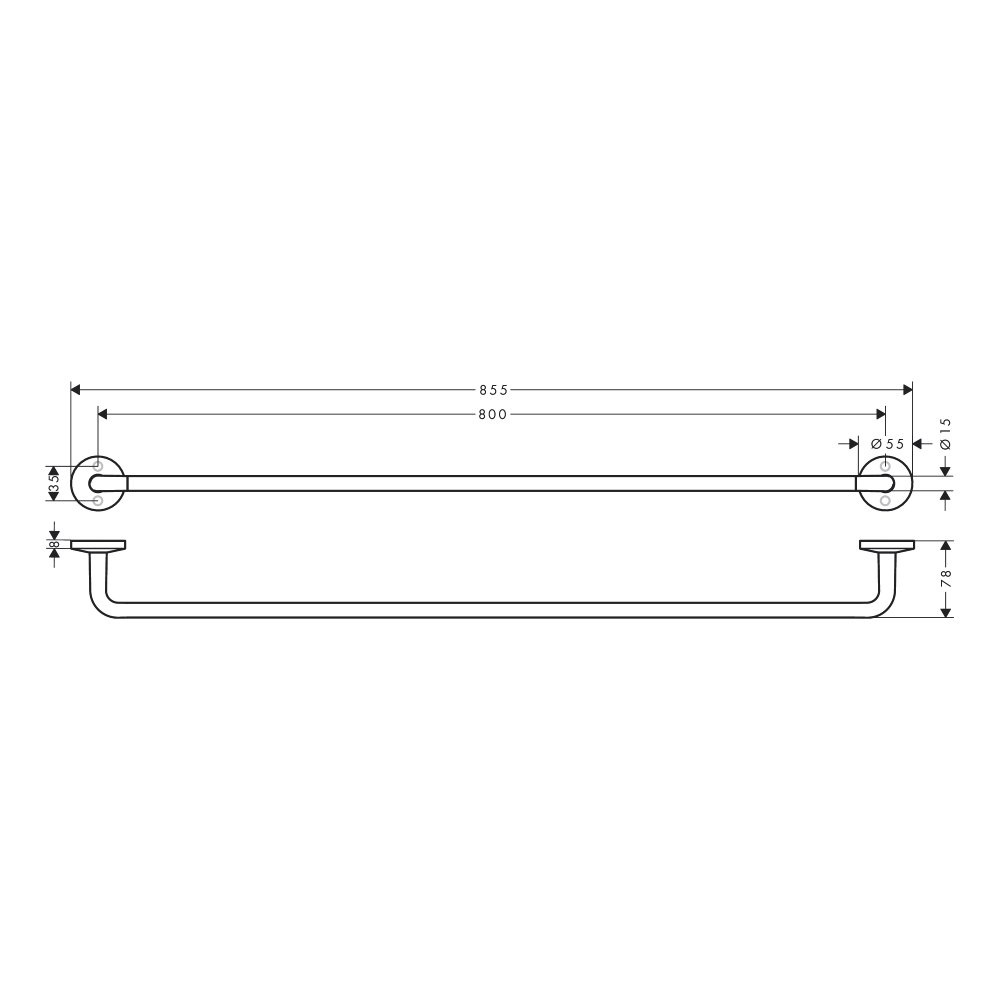 Hansgrohe 42880700 Circular Towel Bar 30"