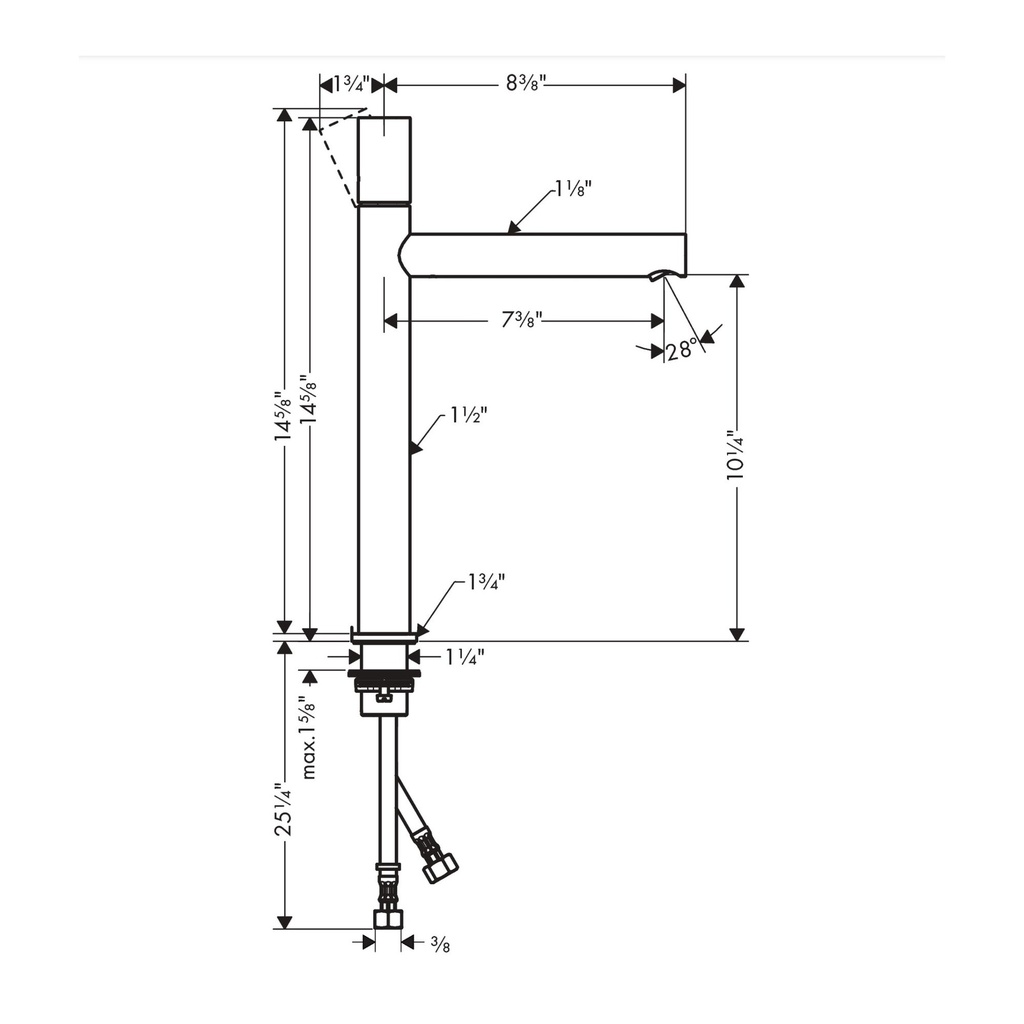 Hansgrohe 45004821 Single-Hole Faucet 260 With Zero Handle 1.2 Gpm