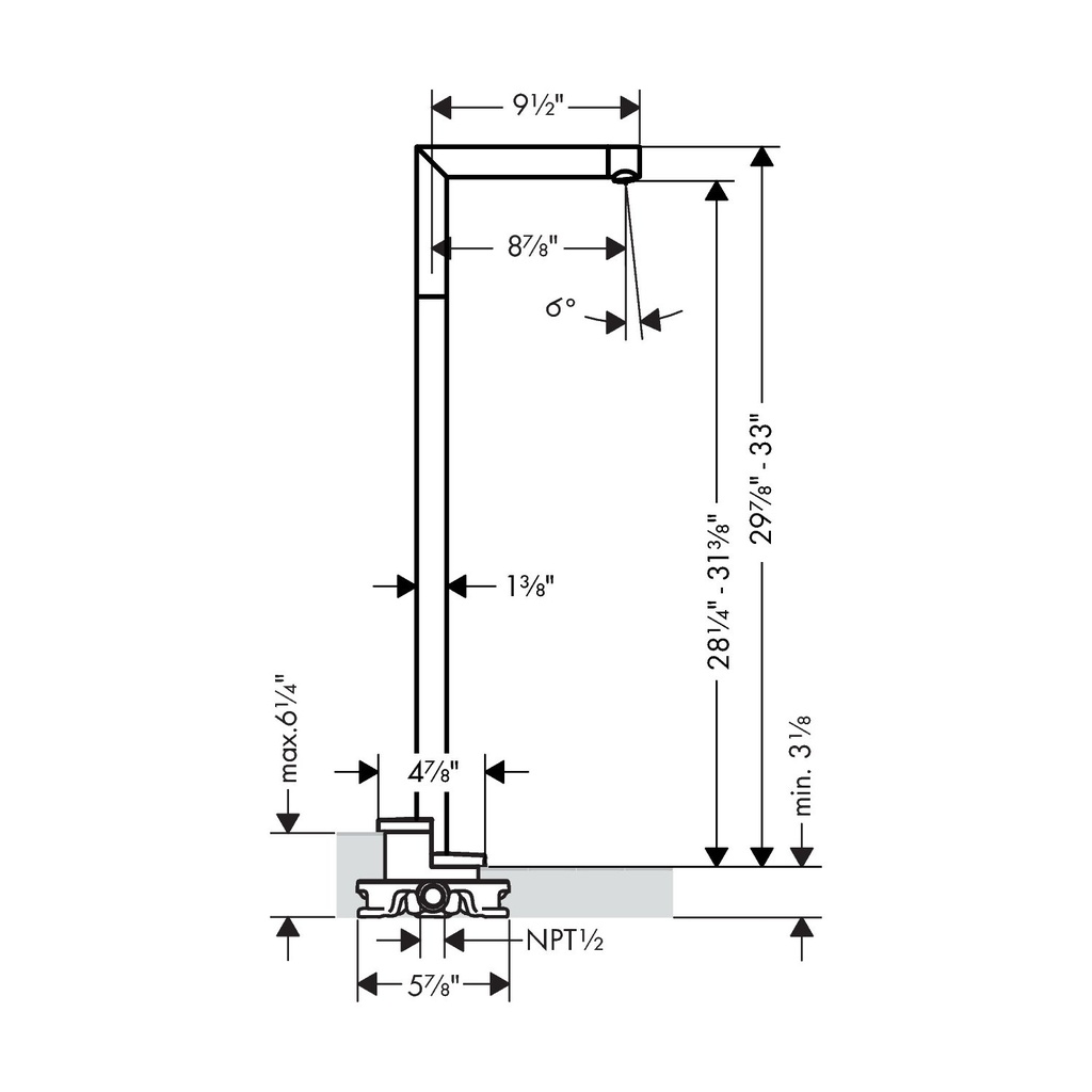Hansgrohe 45412821 Tub Spout Freestanding