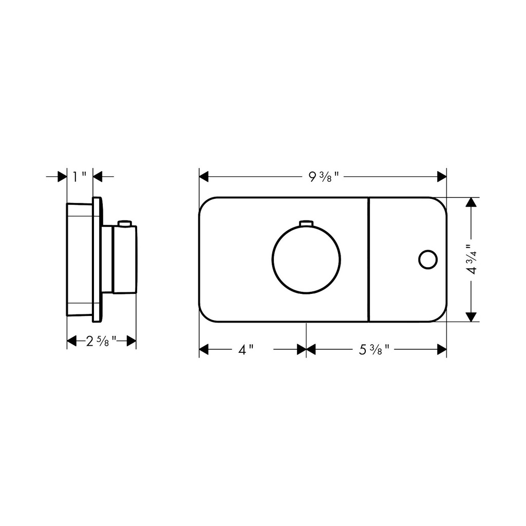 Hansgrohe 45711701 Thermostatic Module Trim For 1 Function