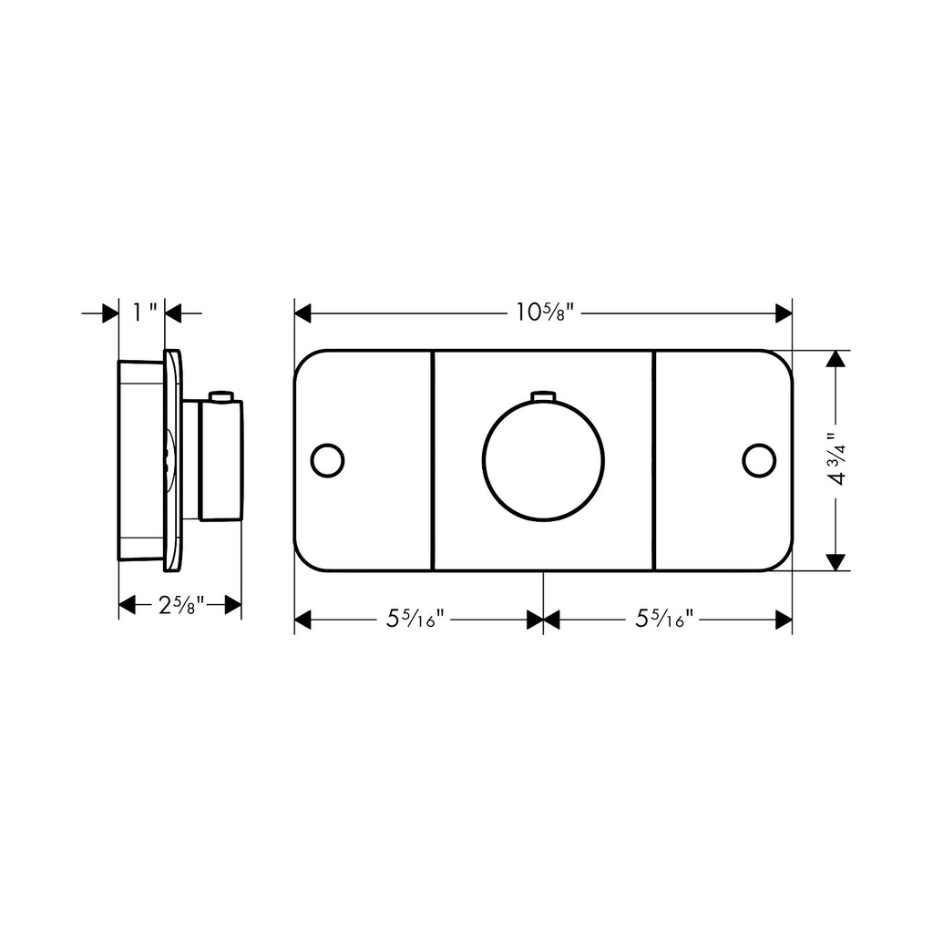 Hansgrohe 45712671 Thermostatic Module Trim For 2 Functions