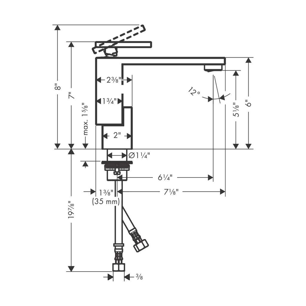 Hansgrohe 46011991 Single-Hole Faucet 130 Diamond Cut 1.2 Gpm