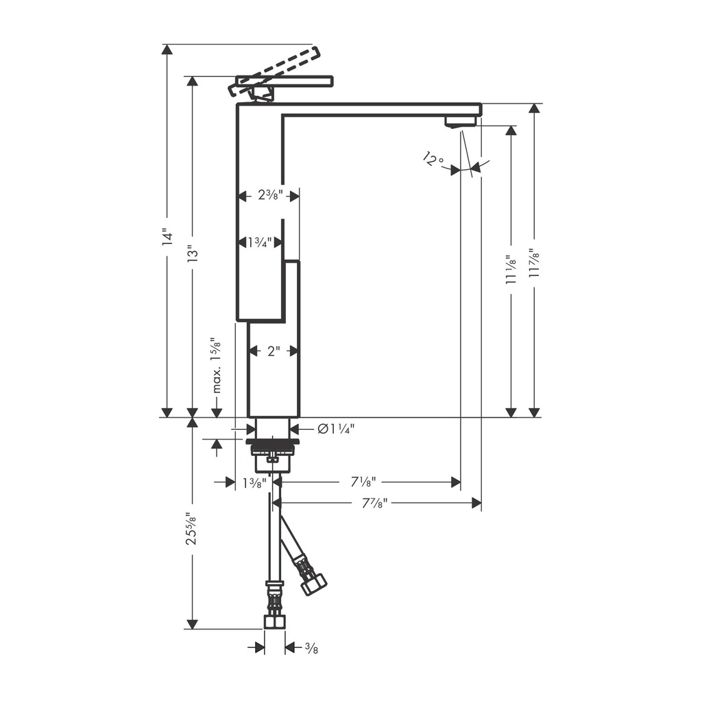 Hansgrohe 46031991 Single-Hole Faucet 280 Diamond Cut 1.2 Gpm