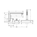 Hansgrohe 46431991 3-Hole Roman Tub Set Trim With 1.75 Gpm Handshower Diamond