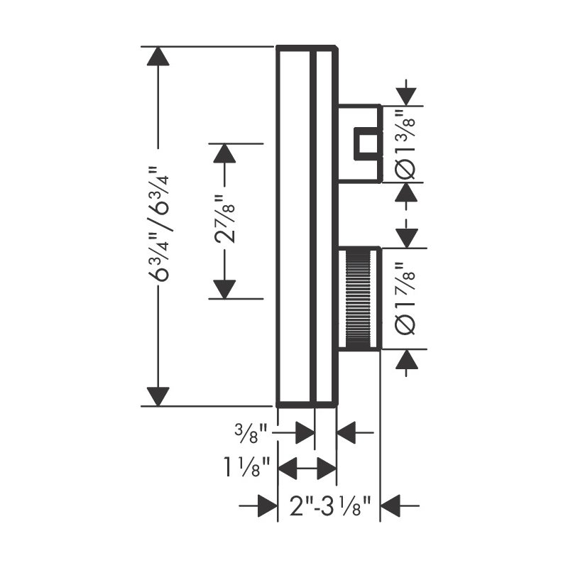 Hansgrohe 46761331 Thermostatic Trim With Volume Control And Diverter Diamond